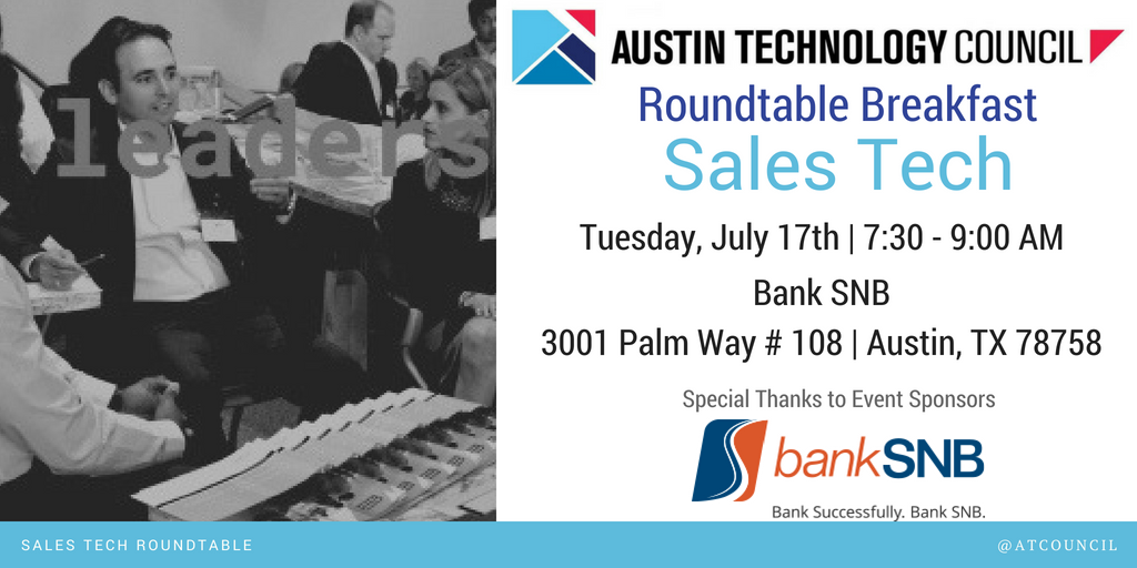 Austin Technology Council : Roundtable – Sales Tech | July 17