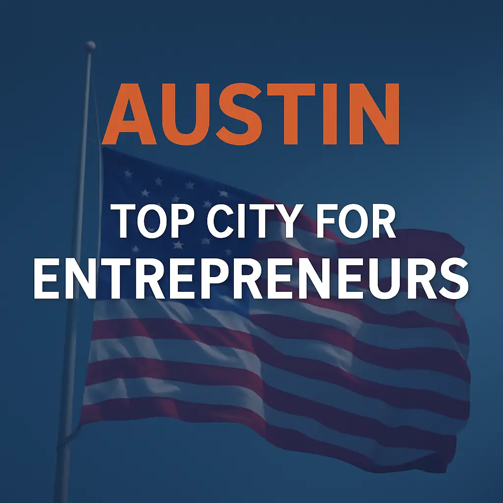 Top Entrepreneurial City -- Austin is a top city for entrepreneurs. Dealroom names austin number one Entrepreneurial city. For thirty plus years Austin has been on lists of the best places for business and tech...and it is not slowing down. Austin is still growing. Austin is more than a tech hub, it is an innovation center. Austin is a science city.