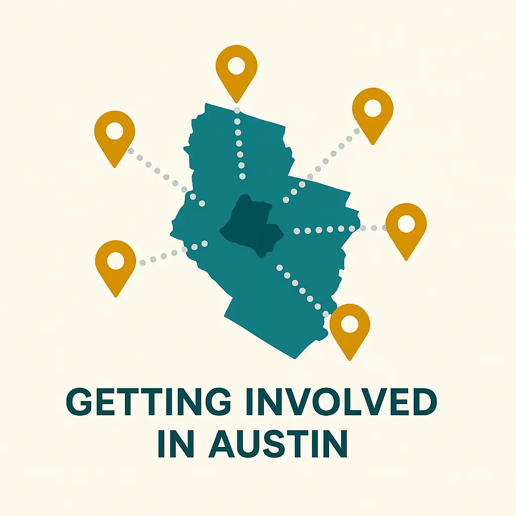 Getting Involved in Austin will help you build a career and business... but it also helps build the community. We need more civic-minded entrepreneurs who want to serve. The future of Austin depends on it.